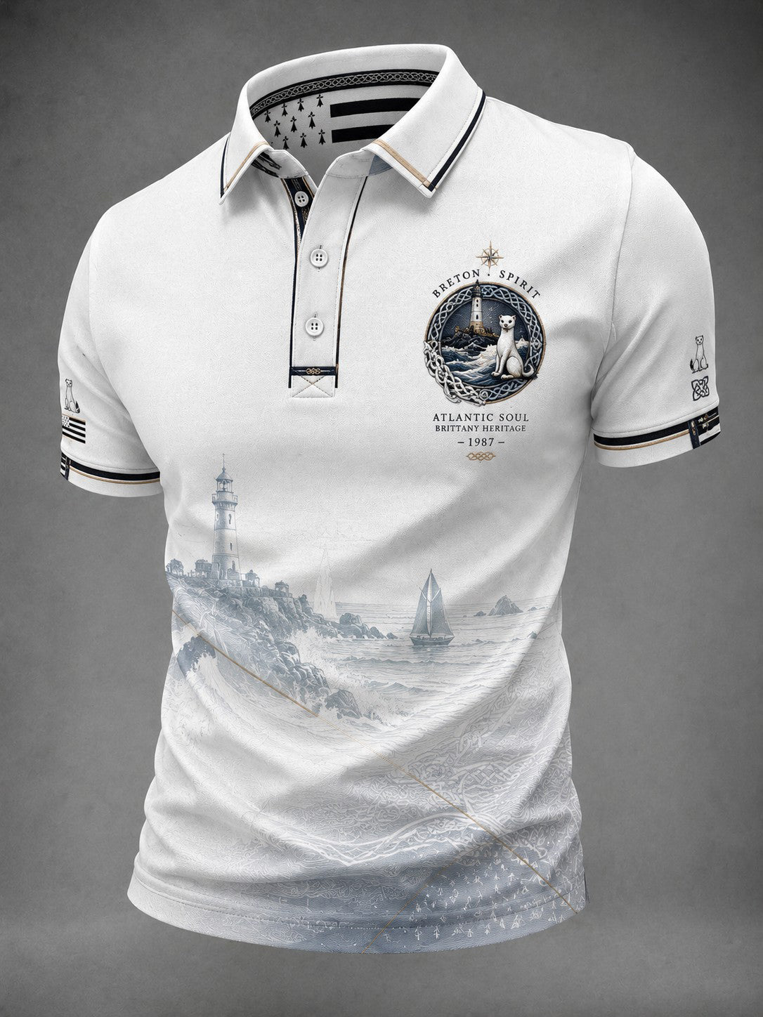 Men's France Brittany Celtic Printed Shirt