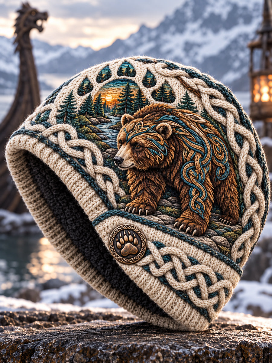 Viking Art Vintage Autumn And Winter Warm Cold Knitted Hat