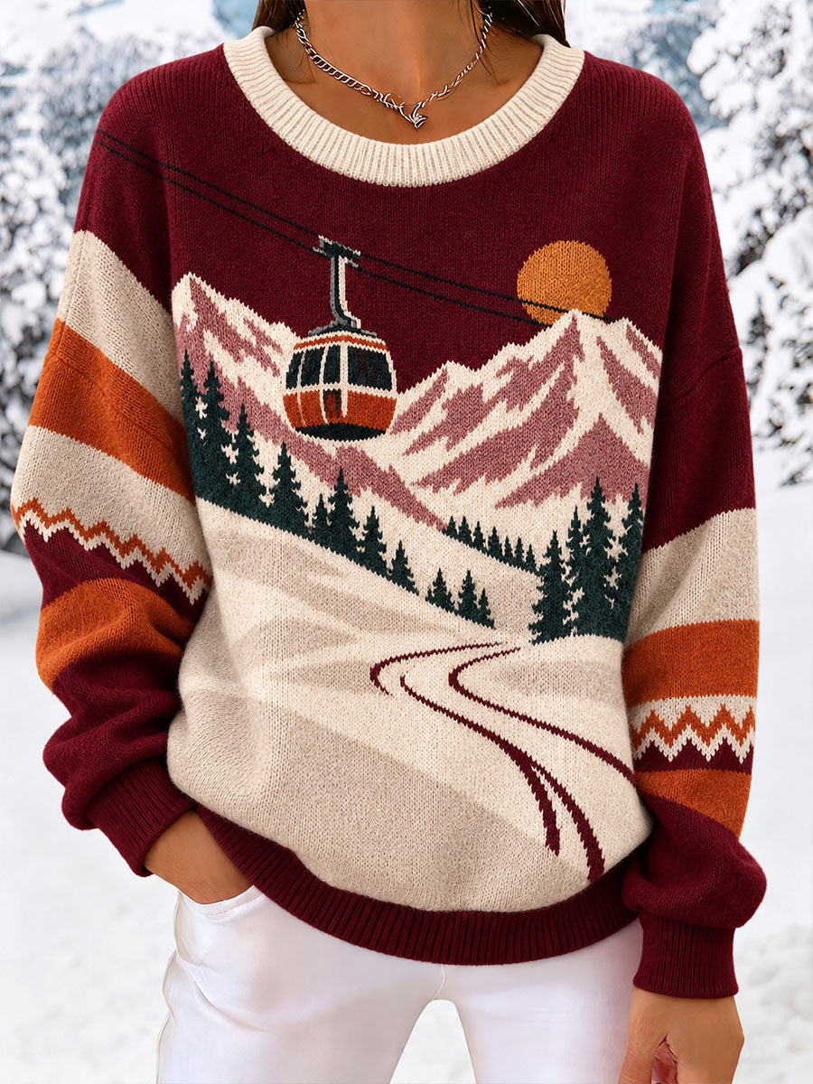 Women's Casual Ski Lift Graphic Tops