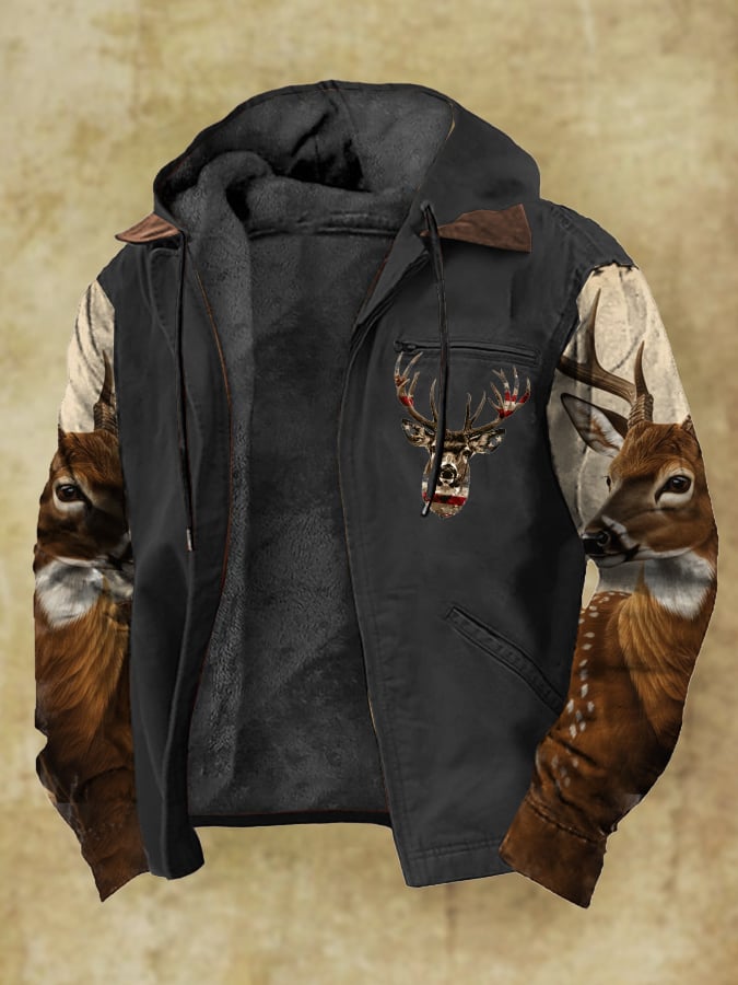 Men's Vintage Camouflage Elk Fleece Jacket