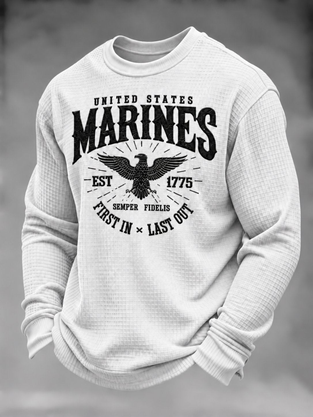 Men's U.S. Veterans Printed Waffle-Knit Top