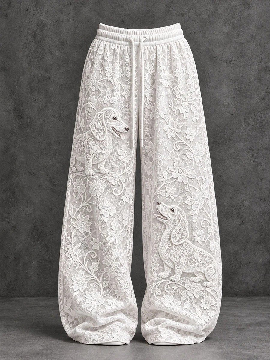 Women's Dachshund-Print Casual Pants