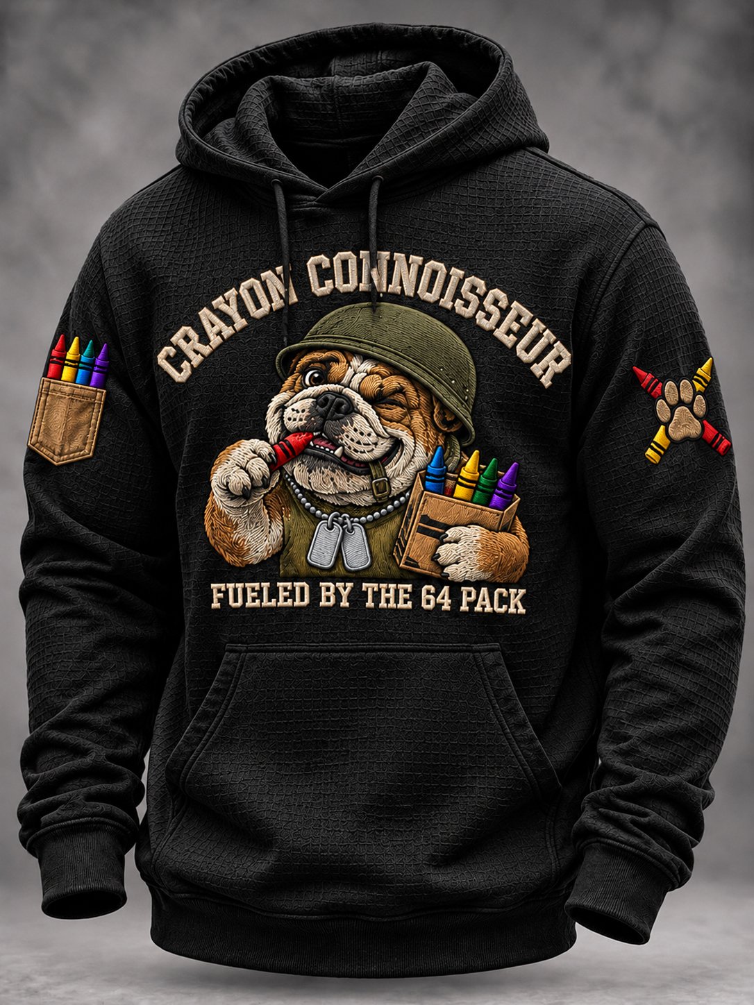 Men's Vintage Crayon Eaters Art Printed Hoodie
