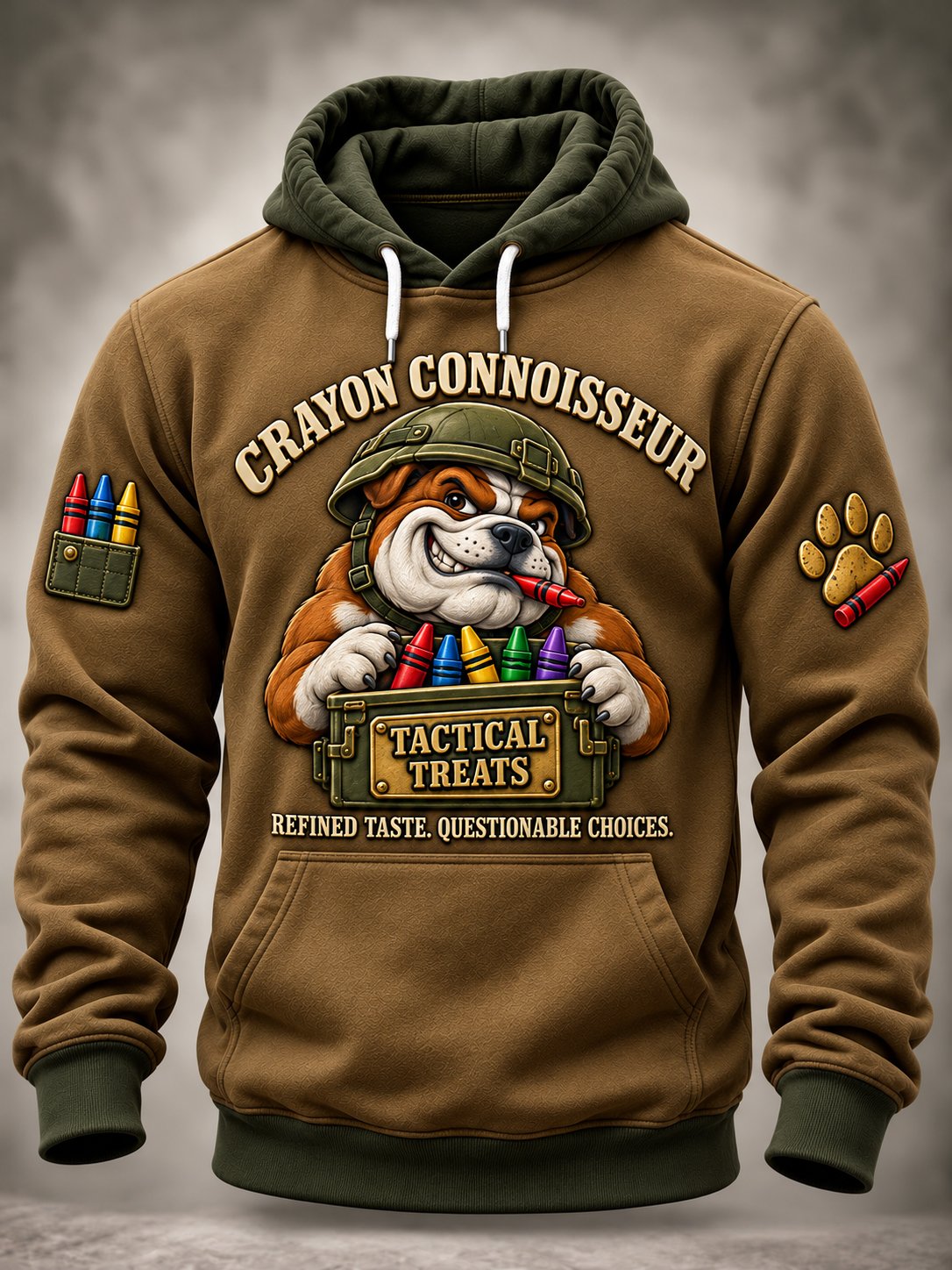 Men's Vintage Crayon Eaters Art Printed Long-Sleeve Hoodie