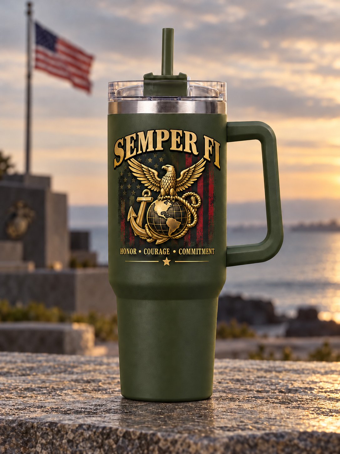 Unisex Vintage Veteran Art Printed Mug