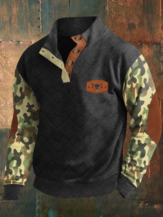Men's Western-style printed sweatshirt