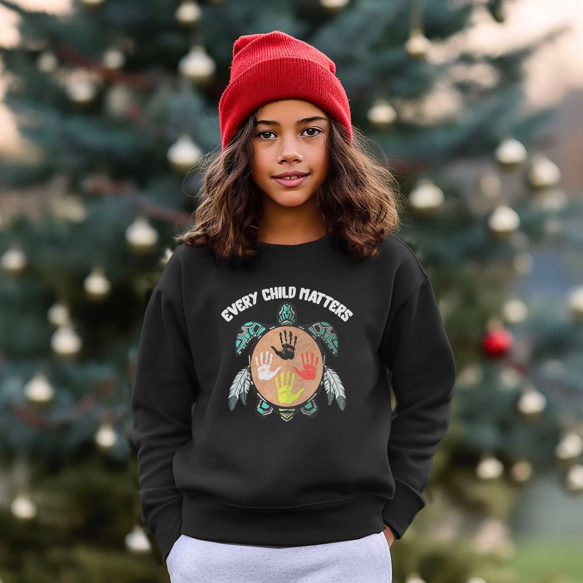 Every Child Matters turtle design - Black Sweatshirt