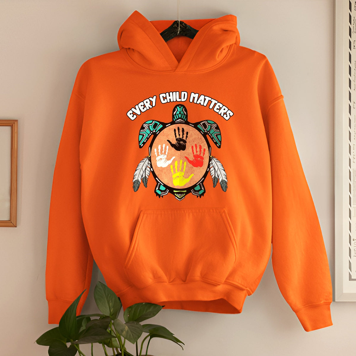 Every Child Matters turtle design - Orange Hoodie