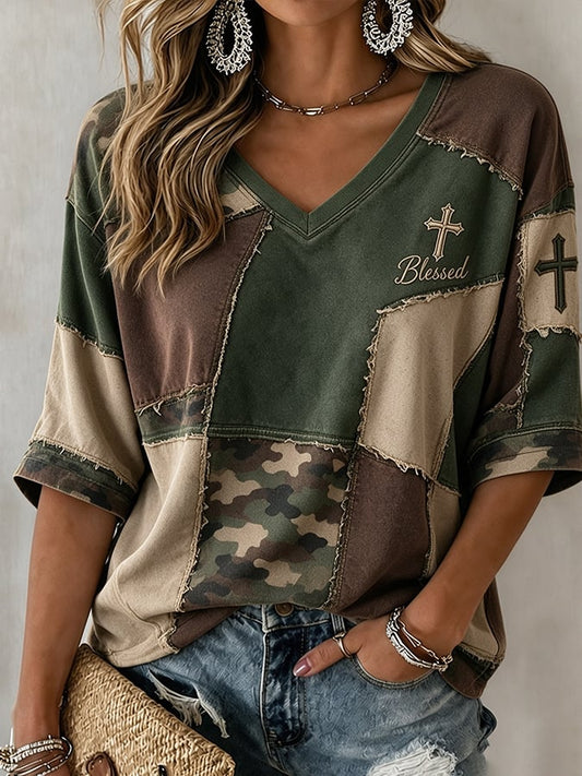 Men's Retro Faith Print Casual Sweatshirt