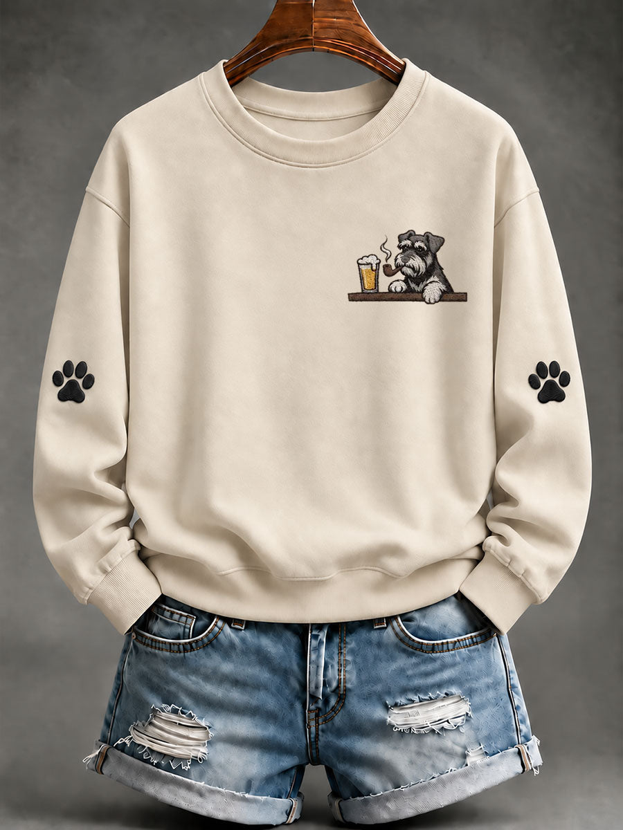 Women's Schnauzer Print Casual Sweatshirt