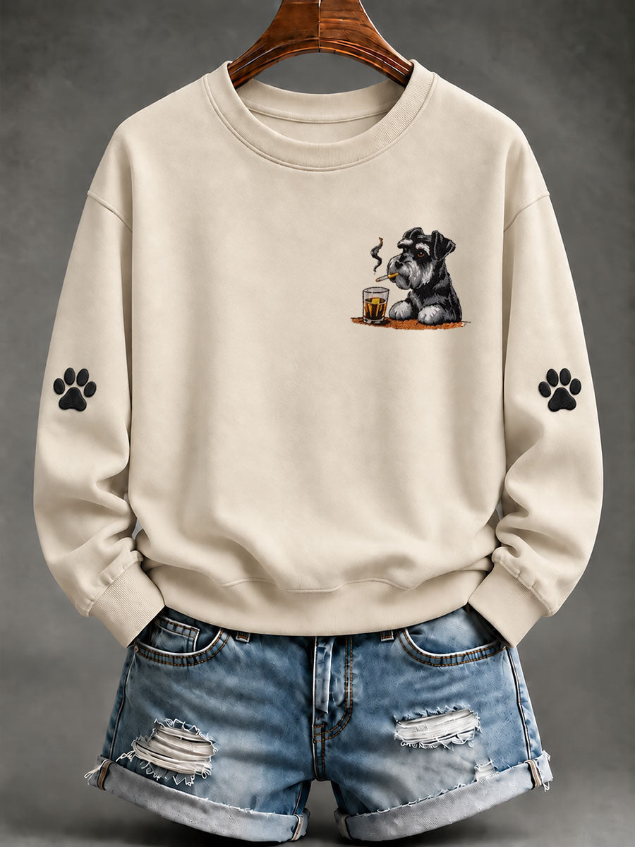 Women's Schnauzer Print Casual Sweatshirt