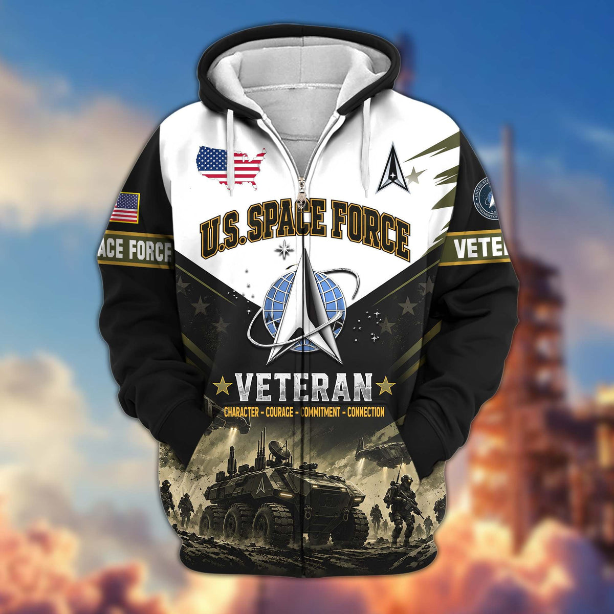 Premium US Veterans Zip Up Hoodie CPHN160912, Gifts For US Veterans, Gifts For Veterans Day.