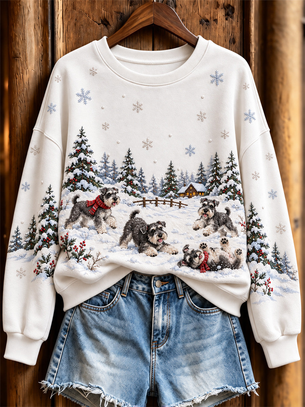 Women's Miniature Schnauzers Pattern Causal Regular Sweatshirt