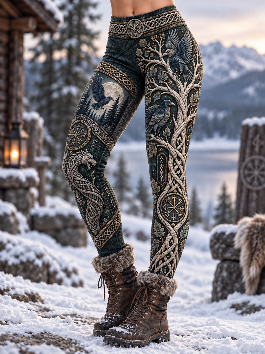 Women's Viking Art Velvet Leggings