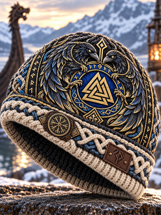 Viking Art Vintage Autumn And Winter Warm Cold Knitted Hat