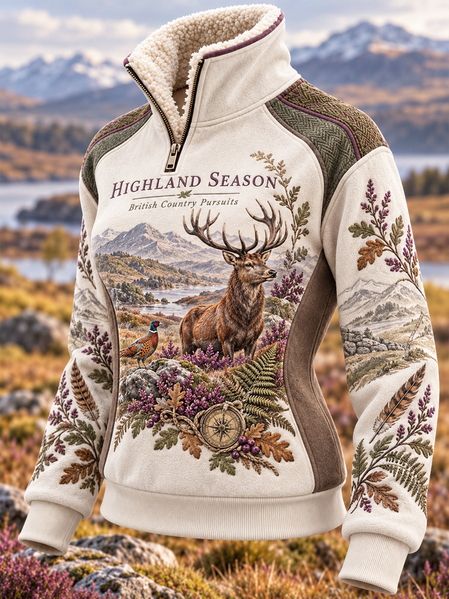 Women's Hunting Season Culture Fur Collar Top