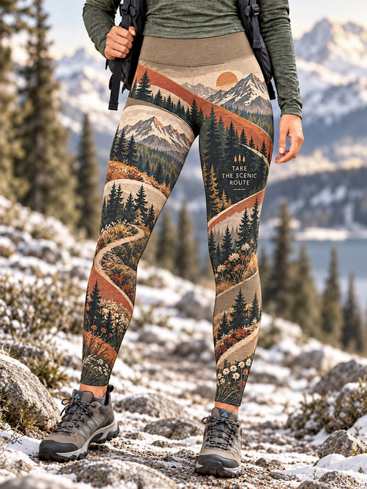 Women's Wilderness Trail Print Hike Lovers Leggings