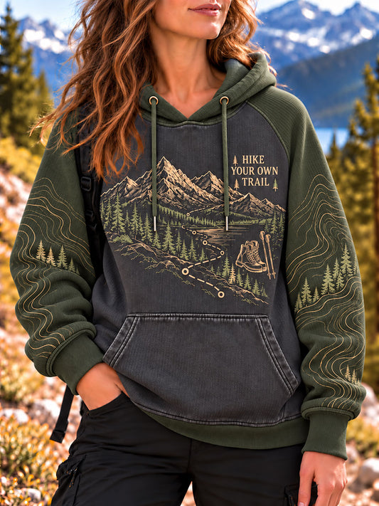 Women's Wilderness Trail Print Raglan Hoodie