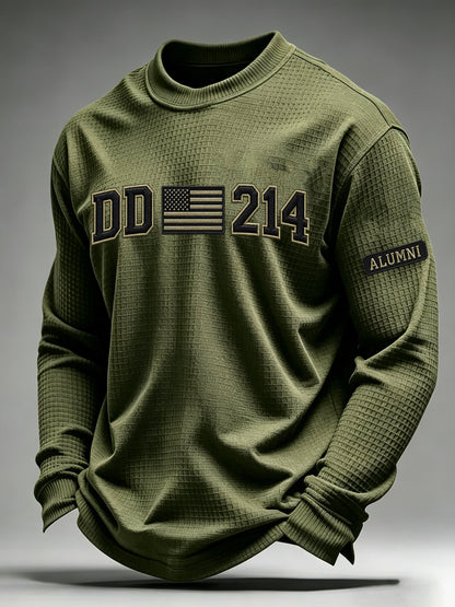Men's Veteran Pride DD-214 Printed Waffle Long-Sleeve T-Shirt
