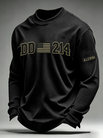 Men's Veteran Pride DD-214 Printed Waffle Long-Sleeve T-Shirt