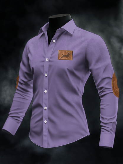 Men's Retro Elk Print Casual Shirt