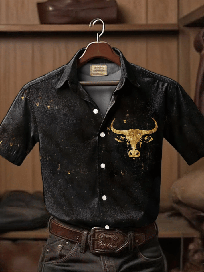 Men's Retro West Print Shirt