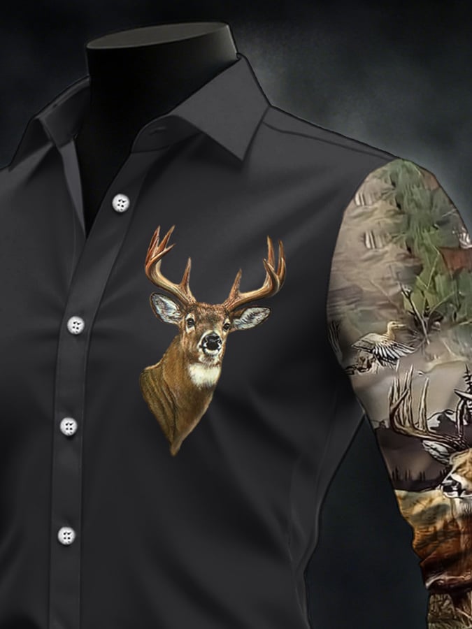 Men's Casual Western Style Contrast Color Shirt