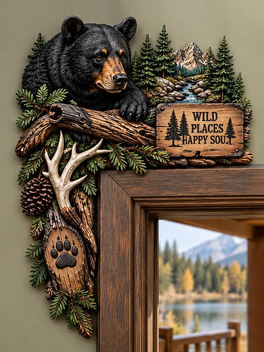 🐻 Black Bear Wilderness Door Frame Topper