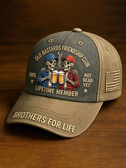 Retro Old Friendship Art Printed Casual Baseball Cap