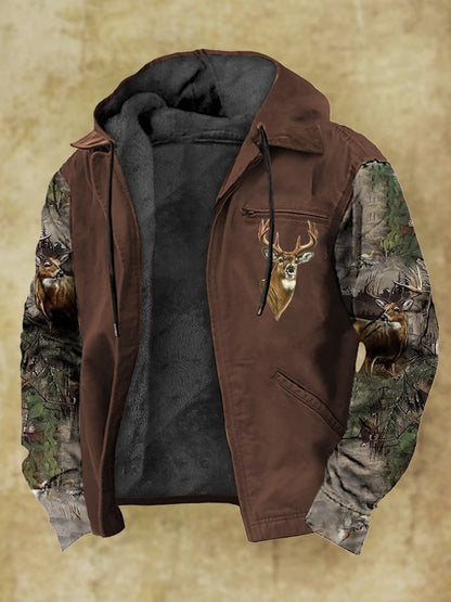 Men's Vintage Camouflage Elk Fleece Jacket