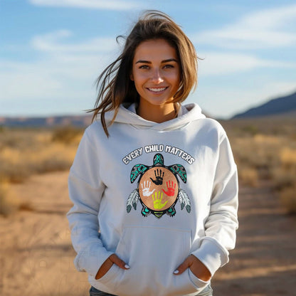 Every Child Matters turtle design - White Hoodie