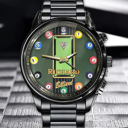 Personalized Billiard Watch - Unique Snooker-Inspired Timepiece