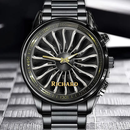 Personalized Rev Wheel Watch - Customizable Name Edition for Auto Enthusiasts copy
