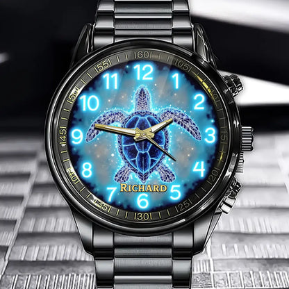 Personalized Noctiluca Turtle Watch - Add Your Name to This Magical Turtle Design