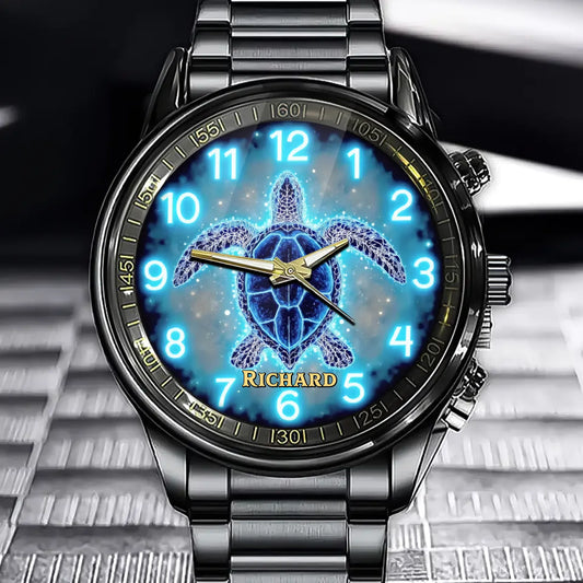 Personalized Noctiluca Turtle Watch - Add Your Name to This Magical Turtle Design