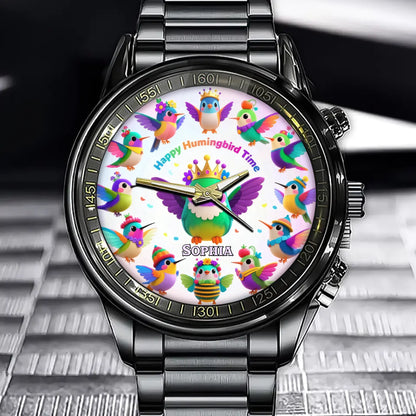 Happy Hummingbird Time Watch - Add Your Name for a Special Touch