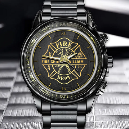 Personalized Fire Dept Firefighter Custom Name Watch