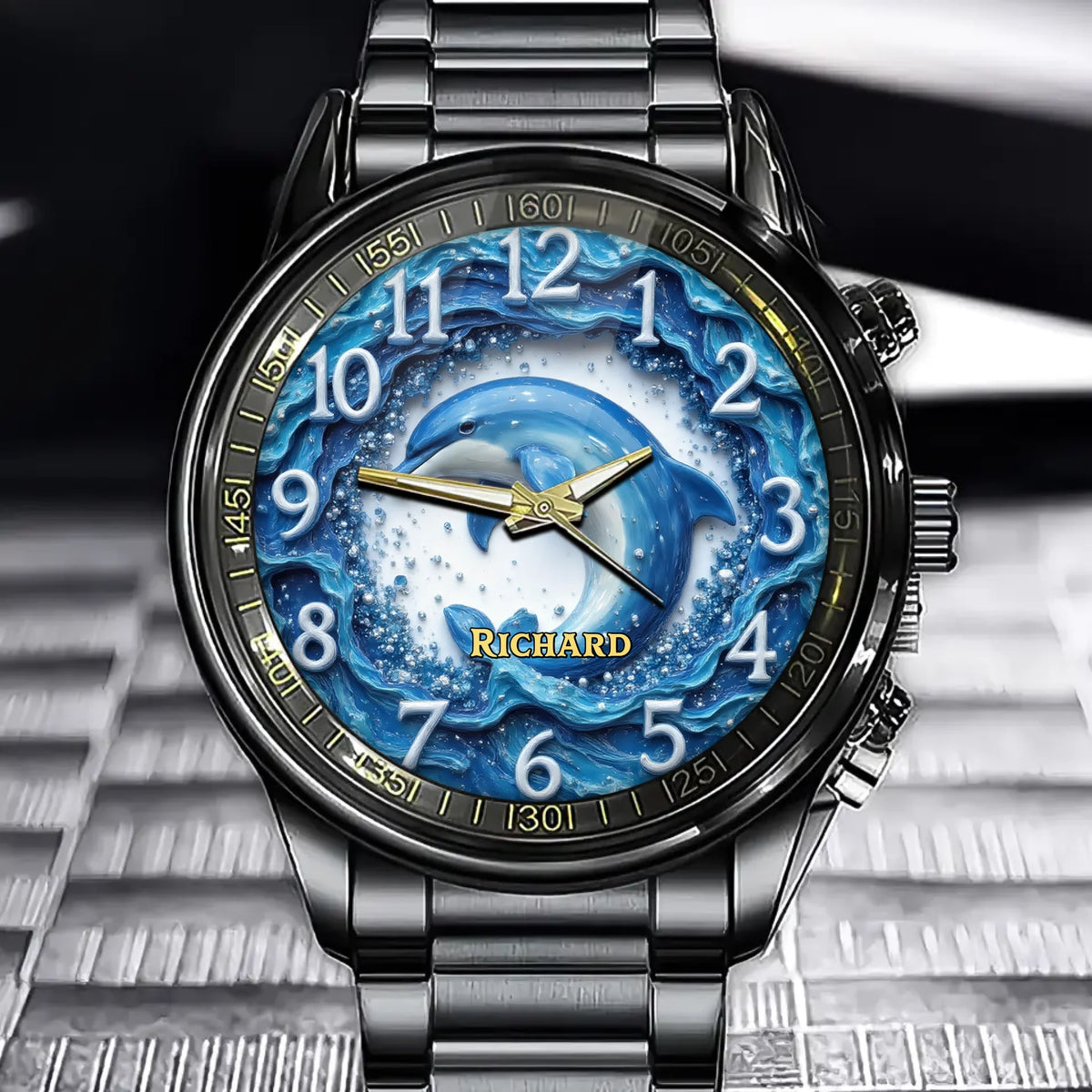 Personalize Summer Splash Dolphin Watch - Add Your Name for a Cool Ocean Style