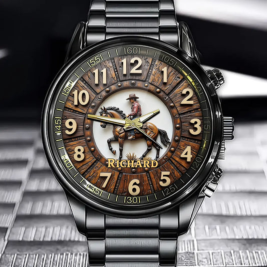 Customizable Western Cowboy Watch - Add Your Name for A Touch of the Wild West