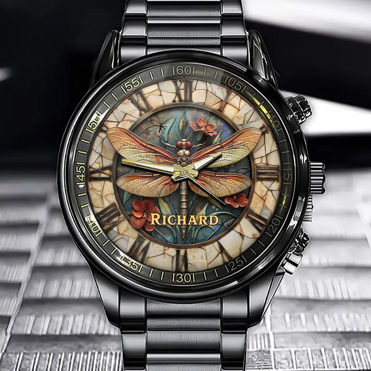 Personalized Dragonfly Watch - Add Your Name Into The Nature