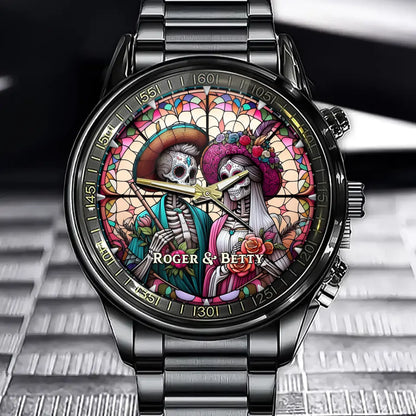 Romantic Gothic Couple Watch - Personalized Love Keepsake