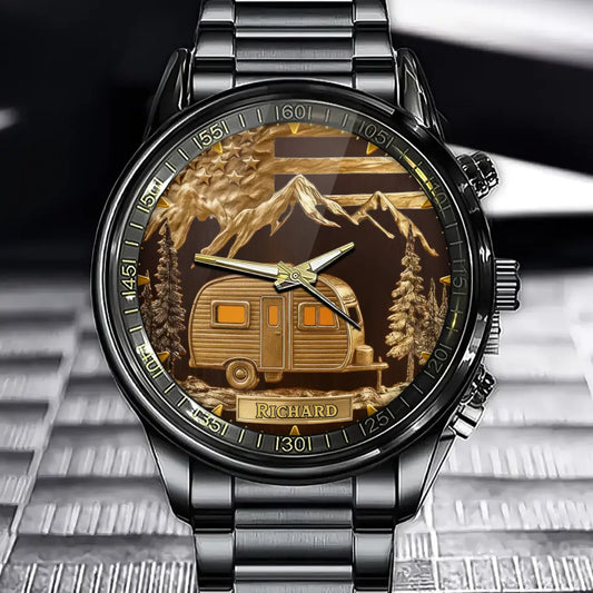 Personalized Name Retro Camper Watch – Your Journey, Your Style