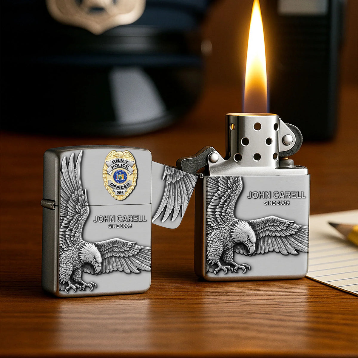 American Eagle - Personalized Police Badge Gifts & Custom Police Lighter