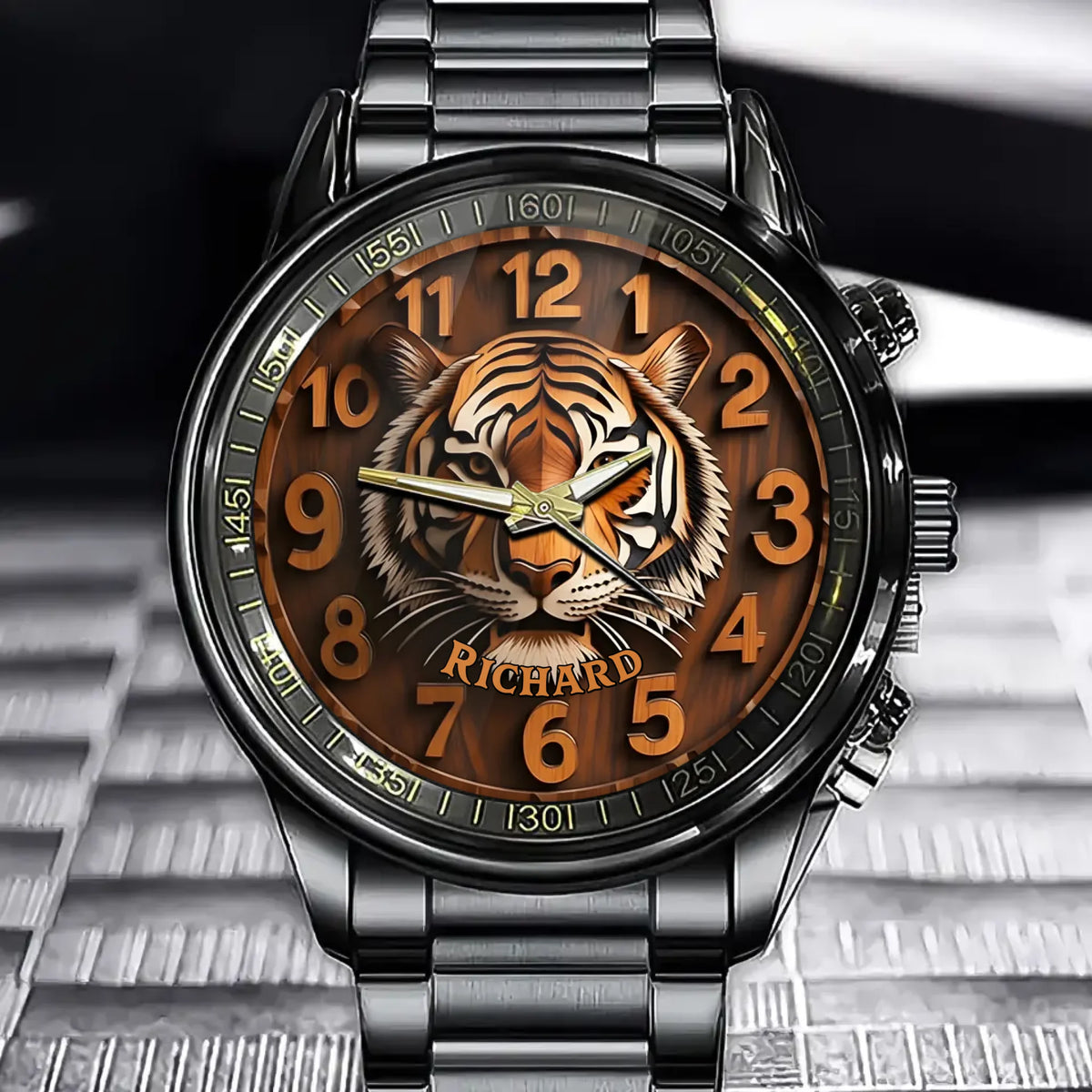 Personalized Tiger Watch - Custom Dial, Unique Wildlife-Themed Timepiece