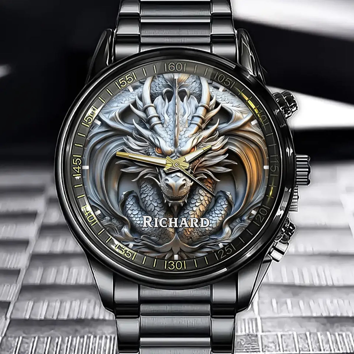 Personalized Mythical Dragon Watch - Custom Your Name in the Legendary Style