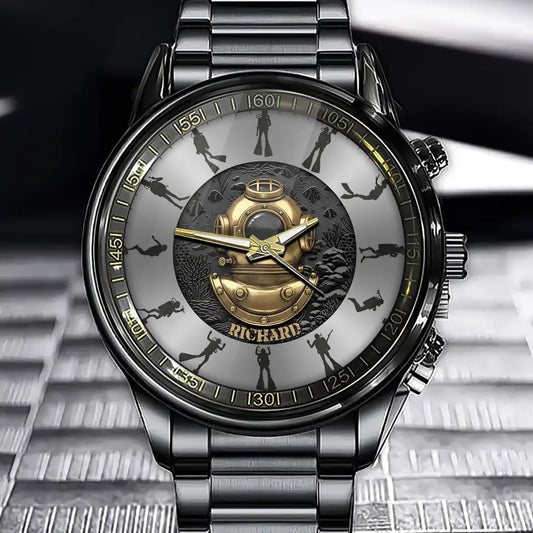 Time To Dive - Personalized Scuba Diving Hand Watch