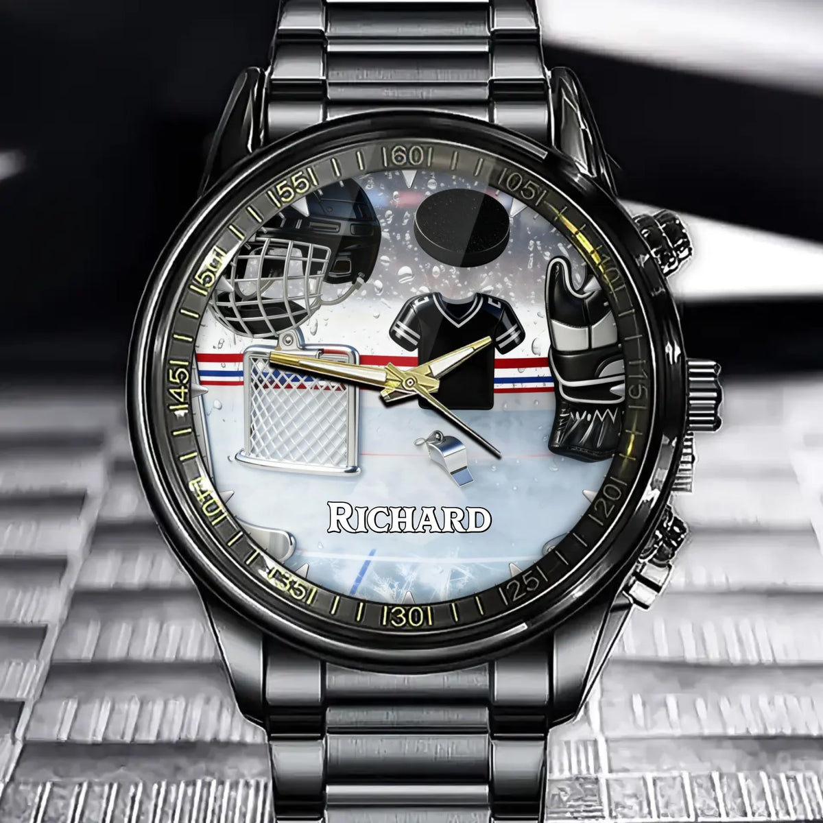 Love Ice Hockey - Personalized Hockey Accent Watch