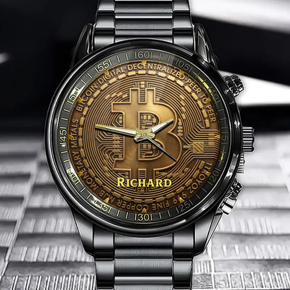 Personalized Ultimate HODLer Watch – Custom Bitcoin Design with Your Name