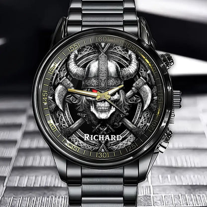 Personalized Viking Axe Watch - Gothic Custom Name
