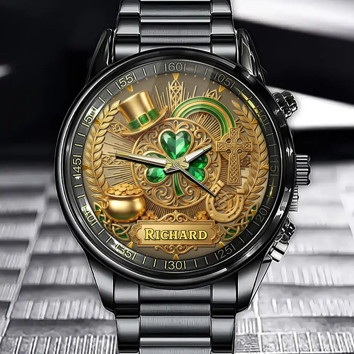 Personalized Irish Blessing Shamrock Watch – Custom Name for St. Patrick’s Day